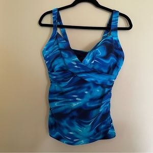 Lands End Underwire Tankini Swim Top 10DDD